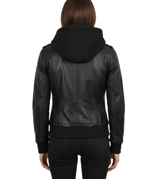 black leather jacket
black leather coat
leather jacket
womens black leather jacket
leather jacket womens
womens black jacket
black jacket
black leather blazer womens
black leather coat womens
womens leather coat
bomber jacket women
womens leather bomber jacket
Womens Black Genuine Leather Jacket with Removable Hood